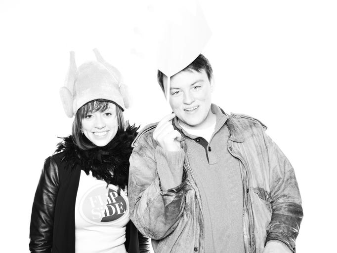 Guests pose in the MINT photobooth Feb. 28 at The Yorktowne