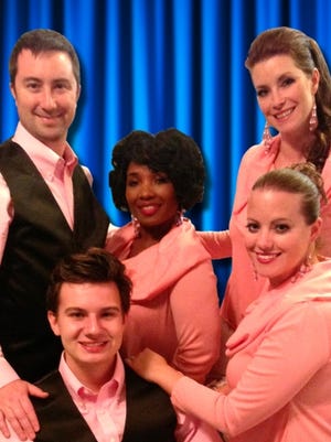 Cast of Theatre-Go-Round Dinner Theatre's “Let the Good Times Roll.” from left: Gregory Harris, Shamara Turner, Beth McKenzie-Shestak, Caitlin Harris and Brendan Wenger.