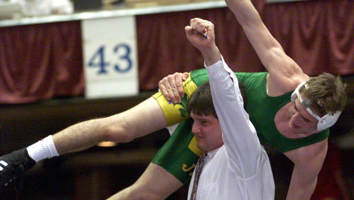 Iowa high school state wrestling Des Moines Register archive photos