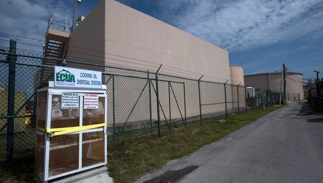 Operations continue Monday, Oct. 9, 2017, at the ECUA Pensacola Beach Water Reclamation Facility. After a generator failed, one of the facility's two plants released about 400,000 gallons of partially treated sewage over the weekend.