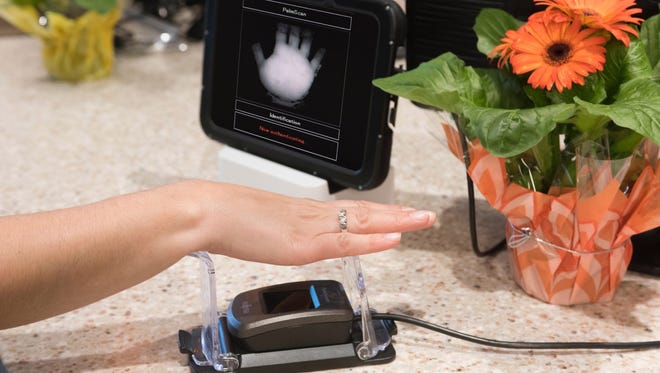 A scanner that identifies bank or credit union customers by the unique vein pattern on the palm of their hand was introduced by Fiserv Inc. earlier this year.