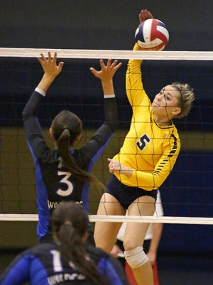Sheboyan North senior Dru Kuck (5) originally committed to play for the Wisconsin volleyball team as a freshman but has now de-committed and is re-opening her recruitment.