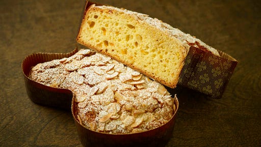 This March 10, 2017 photo provided by The Culinary Institute of America shows Colomba di Pasqua, a traditional Italian Easter bread, in Hyde Park, N.Y. This dish is from a recipe by the CIA.