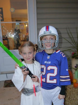 Andrew Berardicurti, right, then age 8, with his sister, Grace, then age 6, last Halloween.