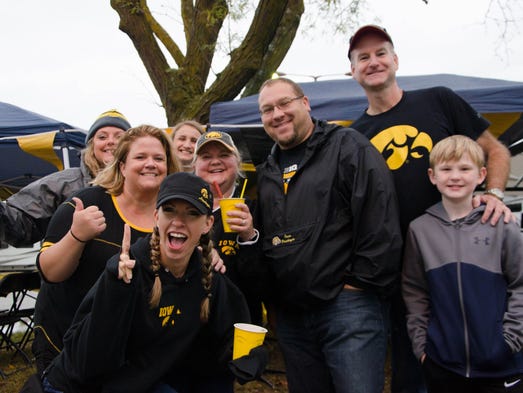 The J.M. Swank Company tailgate of North Liberty pose