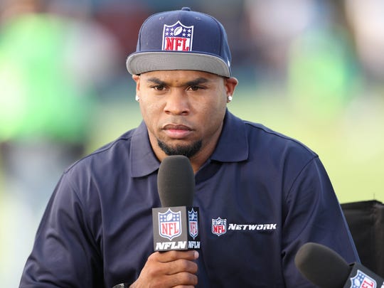 Aug 9, 2017; Charlotte, NC, USA; NFL Network commentator Steve Smith Jr. before pre-season play between the Carolina Panthers and the Houston Texans at Bank of America Stadium. Mandatory Credit: Jim Dedmon-USA TODAY Sports