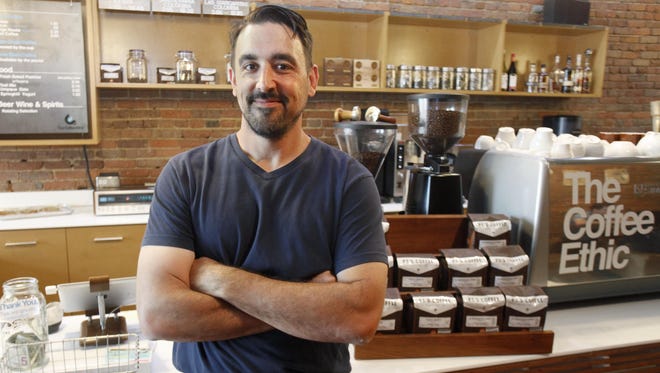 Tom Billionis, owner of The Coffee Ethic, is shown in 2014. Billionis, who founded the downtown coffee shop in 2007, died unexpectedly April 16, 2016 at age 44. Downtown Springfield Association is now raising funds online to install a memorial plaque on Park Central Square in Billionis' honor.