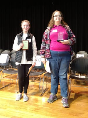 From L to R: Crawford County Spelling Bee runner p Alli Scott, and champion Alex Wion.
