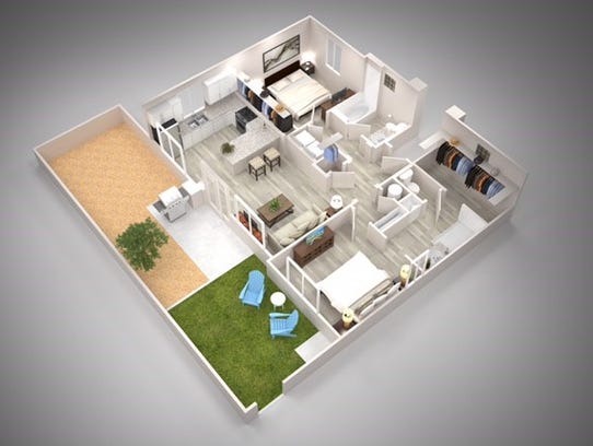 A floor plan for one of the rental homes in the Christopher