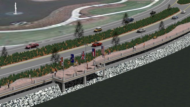 A rendering from 2013 shows what a Pensacola Baywalk could look like.