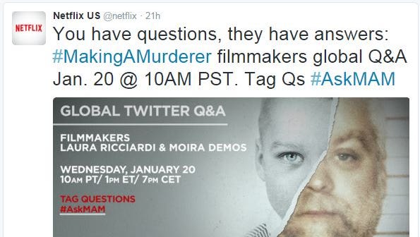 'Making a Murderer' filmmakers will be answering questions on Wednesday afternoon.