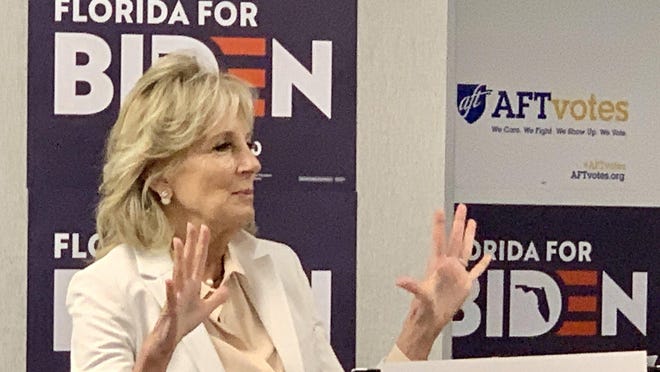 Jill Biden S Blasts Trump Chaos Touts Joe Biden Education Plan