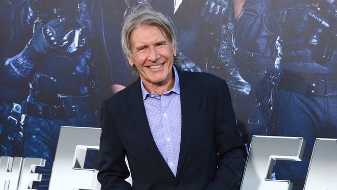 Harrison Ford arrives at the premiere of "The Expendables 3" at TCL Chinese Theatre in Los Angeles on Aug. 11, 2014.