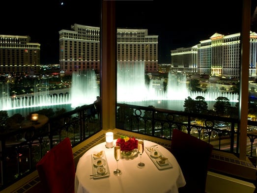 Eiffel Tower Restaurant offers views of the Strip from