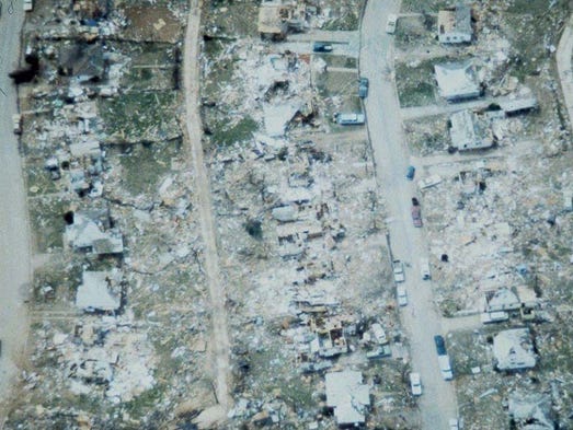 Areial damage of southwest Wichita Falls.