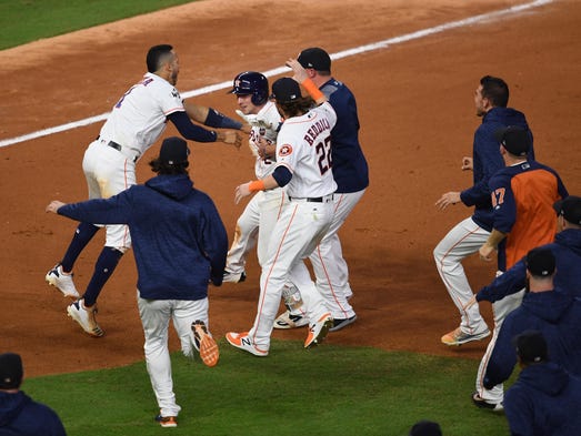 Game 5 at Minute Maid Park: Houston Astros third baseman
