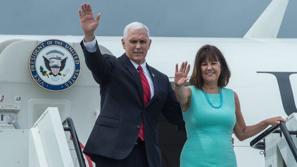 US Vice President Mike Pence and his wife Karen Pence