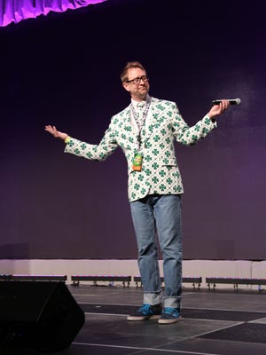 Chris Provost shows off his snappy St. Patrick's Day attire at FanX17.