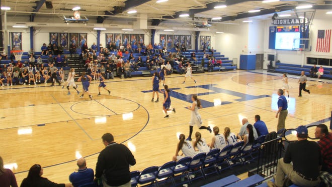 A look at the new gymnasium at Highlands High School as the Bluebirds hosted Walton-Verona Thursday.

Walton-Verona at Highlands. Girls basketball. Jan. 7, 2016. Fort Thomas KY.