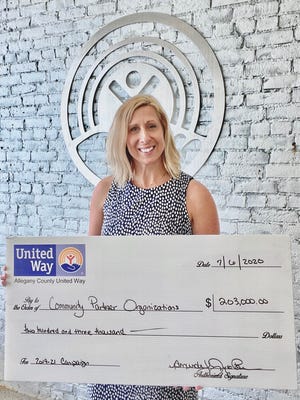 Allegany County United Way Director Amanda Joyce-Phelps announces $203,000 in grants will benefit 17 local organizations and some 22 programs as the agency announced its 2020 funding recipients.