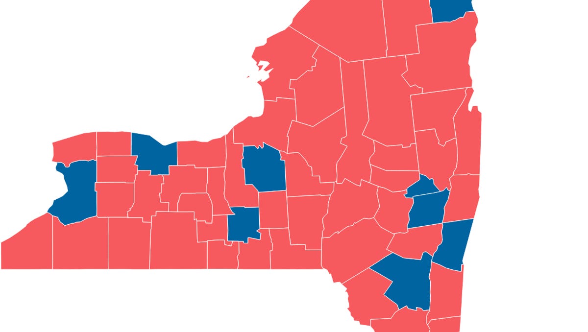 Upstate york of map new New York