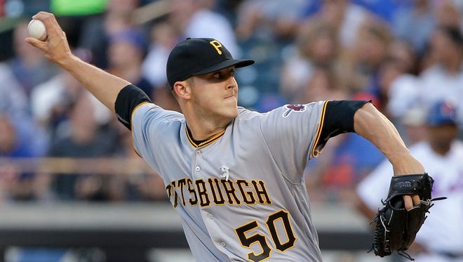 Pittsburgh Pirates pitcher Jameson Taillon (50) delivers against the New York Mets during the first inning of a baseball game, Tuesday, June 14, 2016, in New York. (AP Photo/Julie Jacobson)