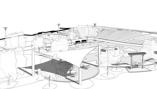 A rendering of the $600,000 Rotary Centennial Playground, now under construction at Community Maritime Park.
