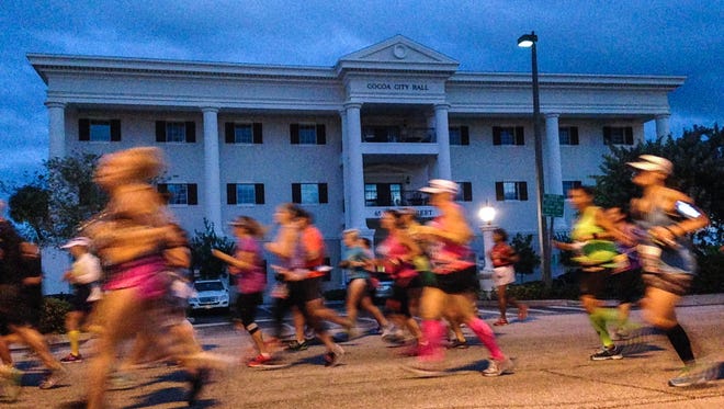 Runners compete in the 44th Annual Space Coast Marathon