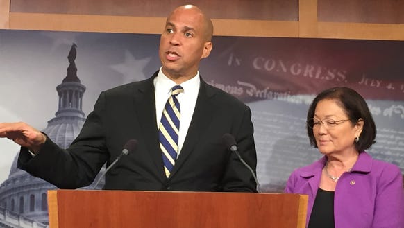 Sen. Cory Booker, D-N.J., and Sen. Mazie Hirono, a