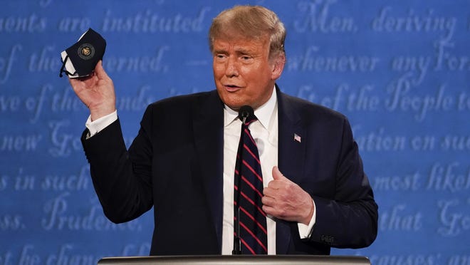 During the presidential debate Sept. 29, President Donald Trump said he had no issues with wearing masks to prevent the spread of coronavirus, even pulling a mask out of his pocket -- but then he chided former Vice President Joe Biden for wearing a mask in public.