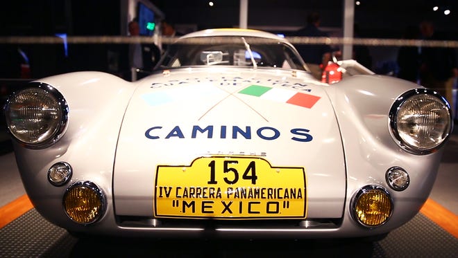 A 1953 550 Porsche Coupe was one of two vehicles prominently featured during the La Maxima Compentencia exhibit opening at the Revs Institute for Automotive Research Inc. on Wednesday, Nov. 30, 2016, in East Naples. The exhibit remembers Mexico's Carrera Panamericana, one of history's most dangerous road races. The exhibit will be open through April 30.