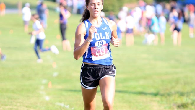 Polk County's Olivia Overholt competes in last year's Bearcat Invitational at The Park at Flat Rock.