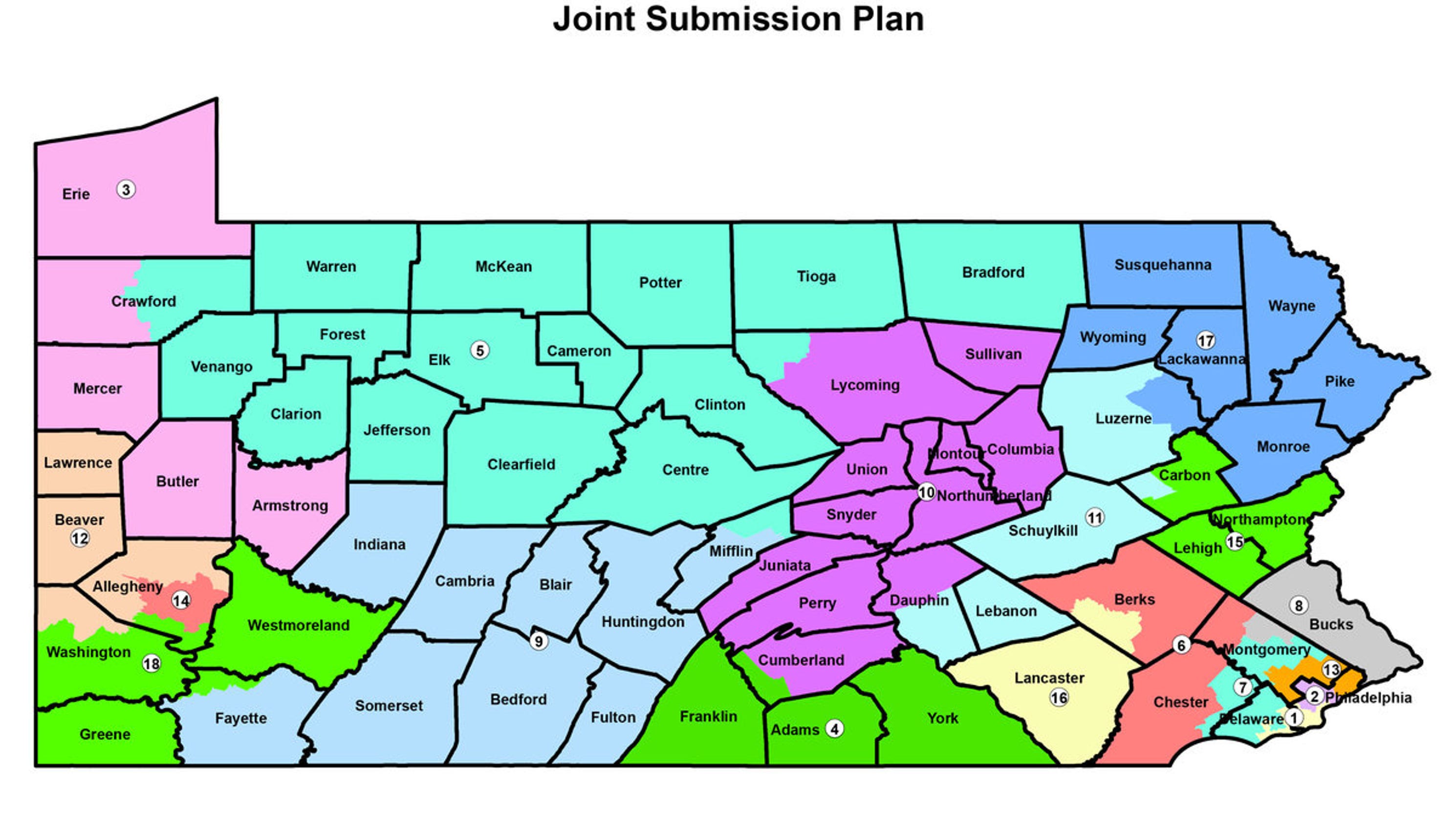 GOP leaders unveil revamped Pennsylvania congressional map