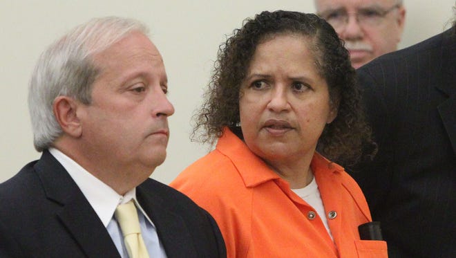 Diana Nadell questions the judges comment as she was sentenced in the murder of her mother-in-law, Peggy Nadell, at the Rockland County Courthouse in New City .