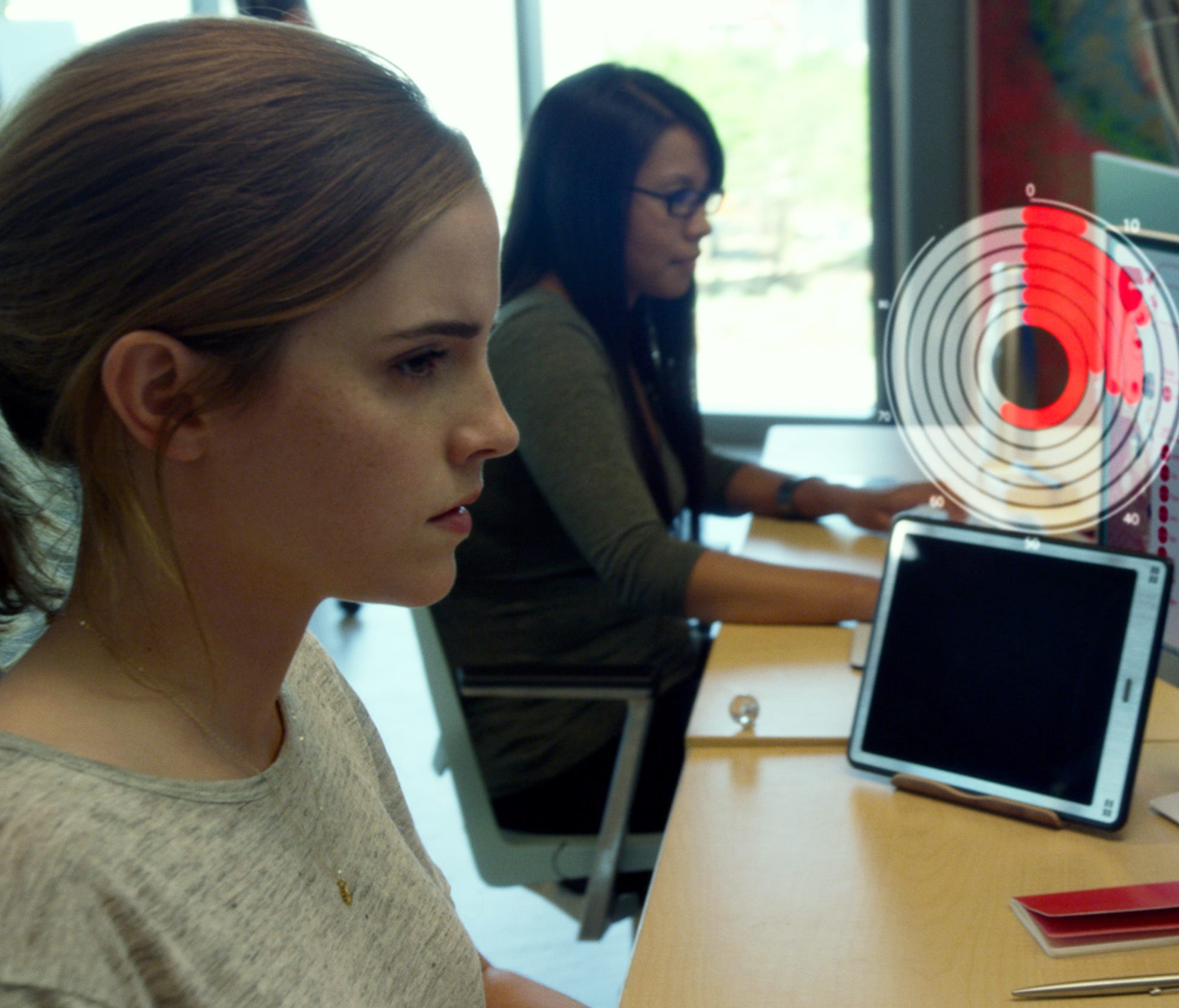 Emma Watson plays Mae, a young employee who gets way more than she bargained for (and way behind on her technology) at The Circle.