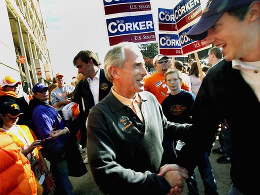 Nov. 4, 2006: Senate candidate Bob Corker, center,