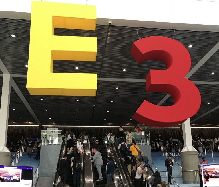 Attendees file into the South Hall of the Los Angeles Convention Center for the first day of E3.