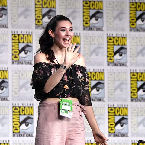 Nicole Maines walks onstage at the "Supergirl"...