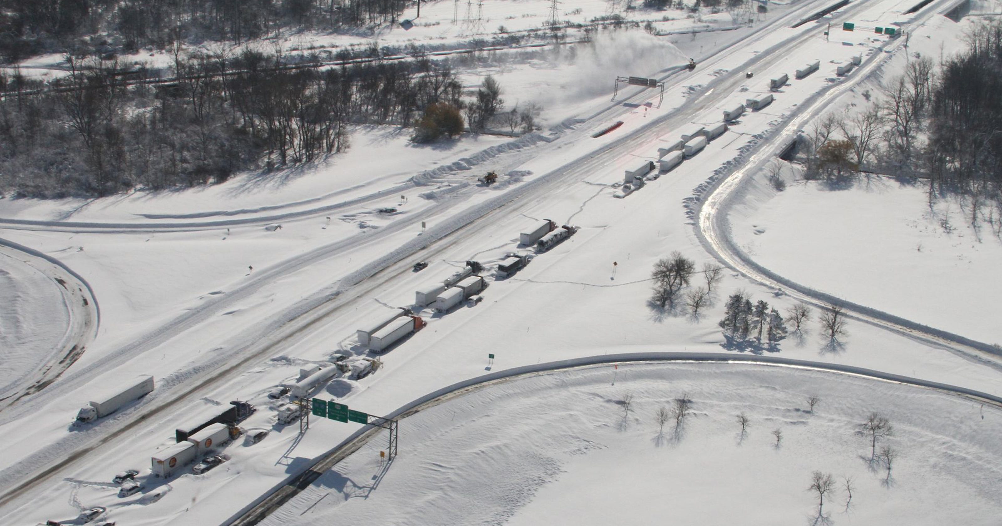 Aerial images of the snowstorm in Buffalo
