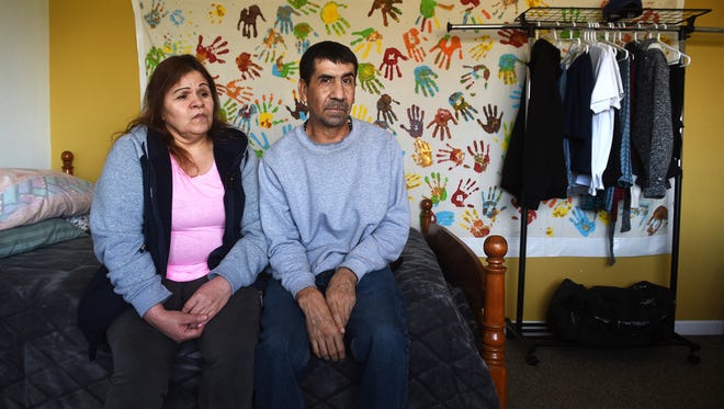 David Chavez-Macias and his wife Leticia Guillen sit with each other in their temporary apartment at the Unitarian Universalist Fellowship of Northern Nevada in Reno on April 14, 2017. Chavez-Macias has been granted sanctuary by the church after being issued deportation orders by U.S. Immigration and Customs Enforcement, or ICE.