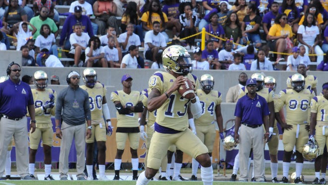 Alcorn State quarterback Noah Johnson threw a game-winning 1-yard touchdown with 12 seconds left in the Braves' 33-26 victory over Grambling Saturday afternoon.