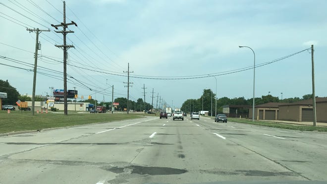 A stretch of Mound Road is shown heading north between 11 and 12 Mile roads in Warren on Monday, August 6, 2018.