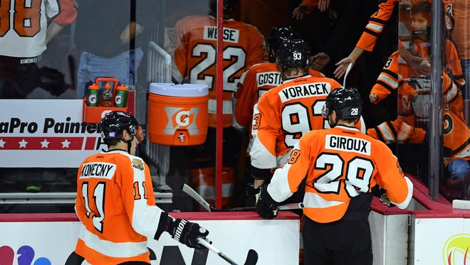 A four-goal performance wasn't enough for the Flyers, who lost 5-4 to the reigning champion Penguins.