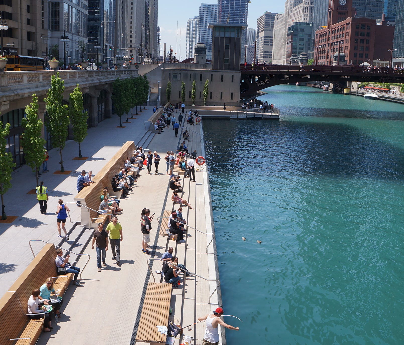 The Chicago Riverwalk was extended late last year.