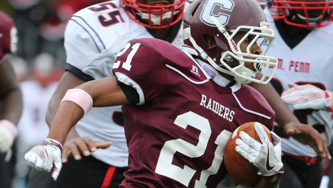 Concord's Kyle Batch, shown here against William Penn on Oct. 22, scored three touchdowns in the Raiders' 42-6 win over Charter of Wilmington on Saturday