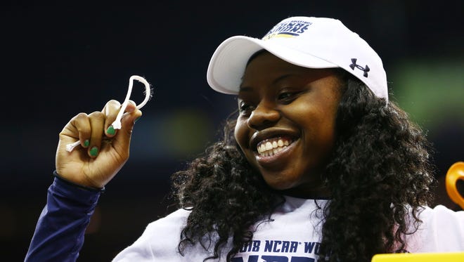 Notre Dame Fighting Arike Ogunbowale was a hero on the basketball court this season and now takes to the dance floor.