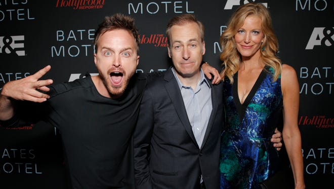 Bob Odenkirk, flanked by 'Breaking Bad' co-stars Aaron Paul and Anna Gunn, will star in a 'Better Call Saul' spinoff of the acclaimed series.