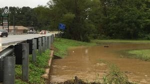 Water rose near Butler Road in Mauldin over the weekend, but did not flood it.