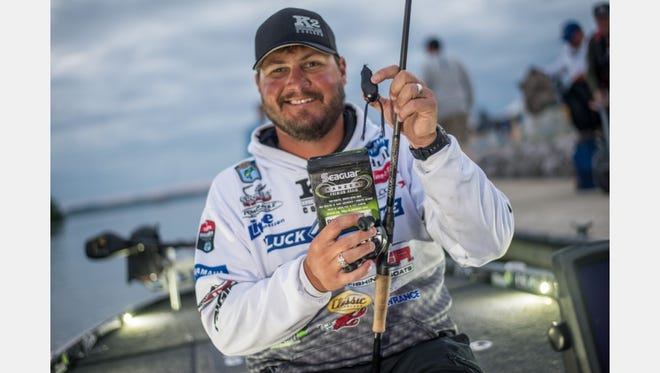 Louisiana pro Cliff Crochet displays one of the lures that helped him finish seventh on Wheeler Lake.