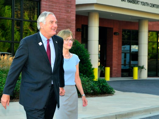 Republican Sen. Luther Strange and his wife, Melissa,